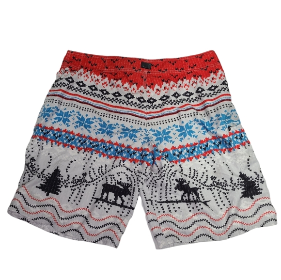 O’Neill Winter Sweater Print Red White & Blue Board Shorts Men's Size 38 EUC - Picture 8 of 13